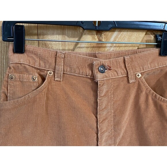 Vtg Levi’s 519 Corduroy Slim Straight Pants Peach High Rise W26 L32 USA Made - Picture 4 of 15